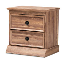 Baxton Studio FP-1804-4013 Ryker Modern and Contemporary Oak Finished 2-Drawer Wood Nightstand